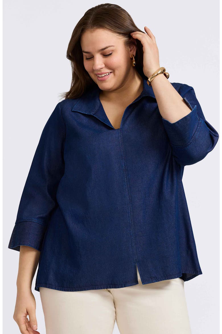 Agnes Denim Shirt, Alternate, color, DARK WASH