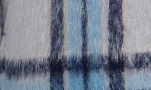 Scotch & Soda Alida Faux Shearling Collar Overcoat In Blue
