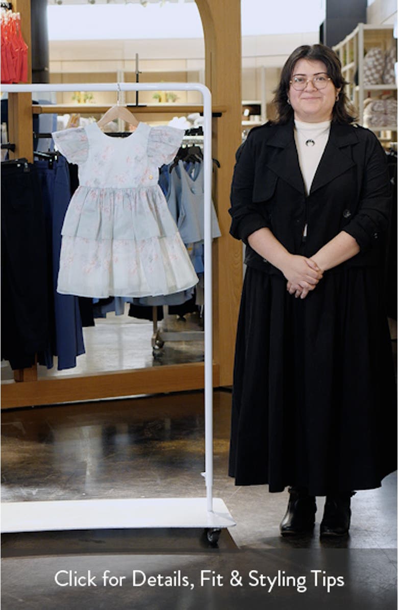 Kids' Blurred Floral Organza Party Dress, sales video thumbnail