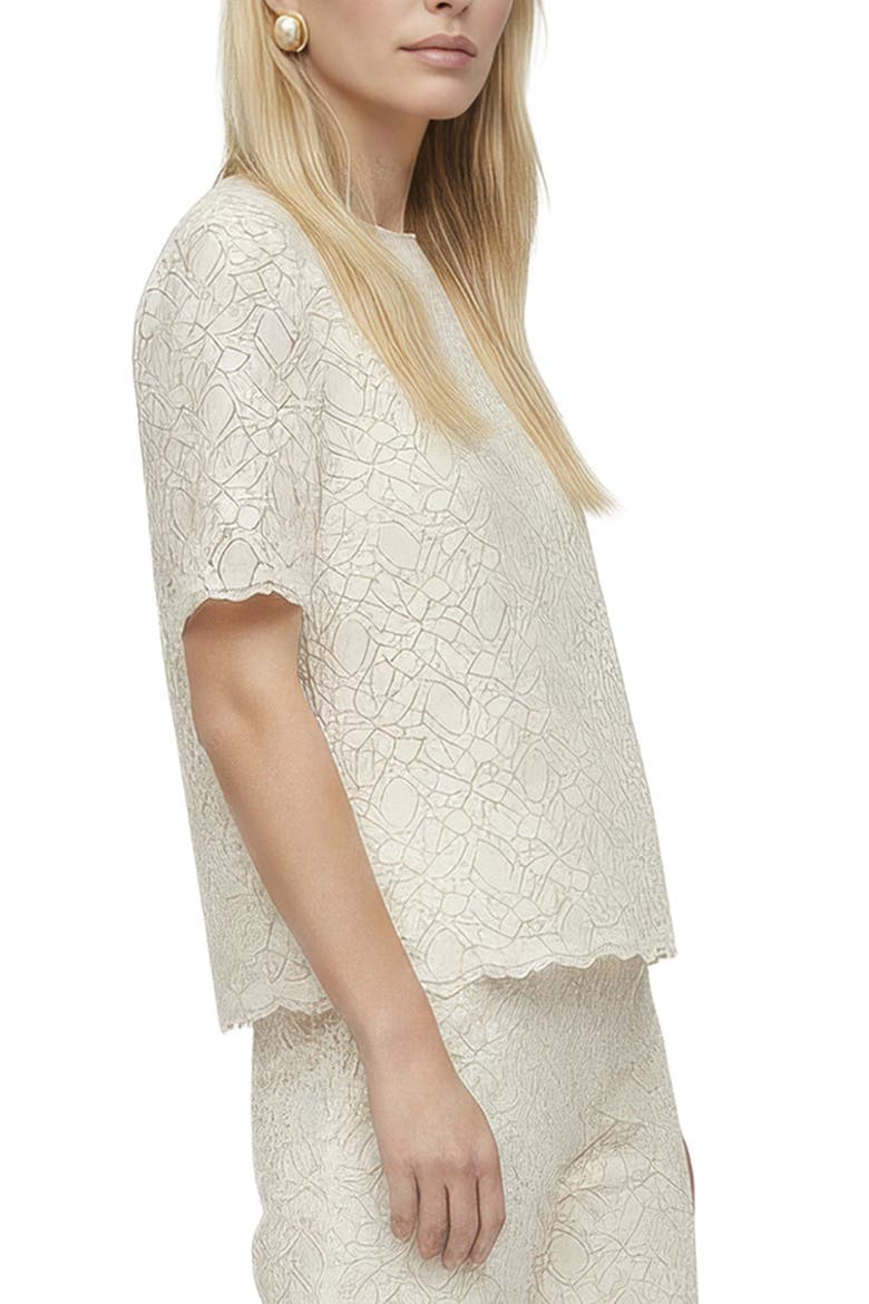 Calippo Lace Short Sleeve Top, Alternate, color, White