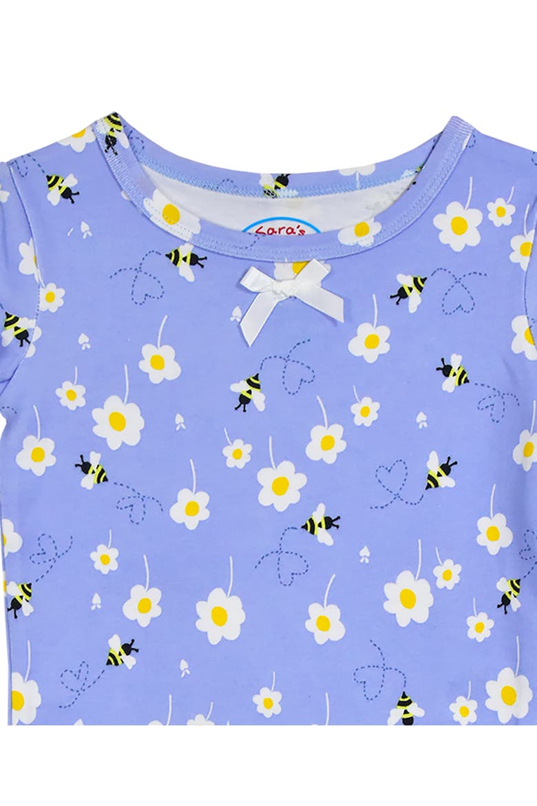 Cotton Fitted Short Pajama 2-Piece Set, Alternate, color, Happy Bees