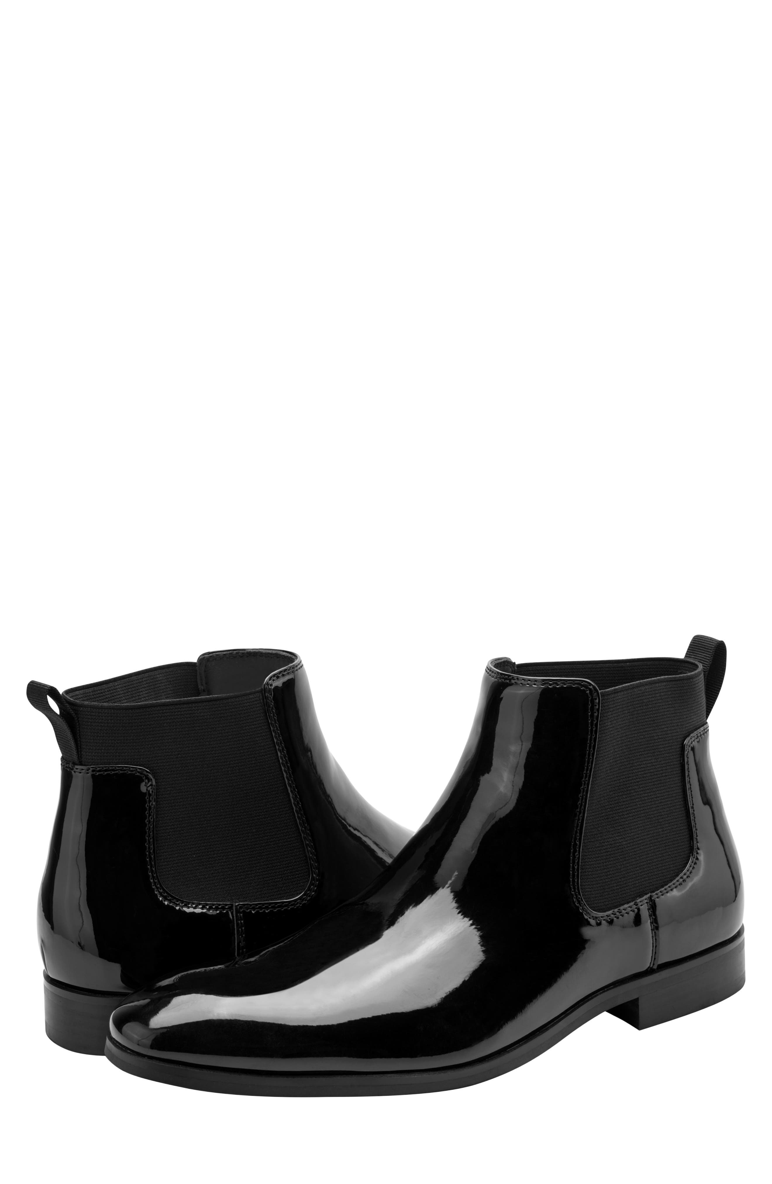 Hulard Faux Leather Chelsea Boot, Alternate, color, BLACK PATENT