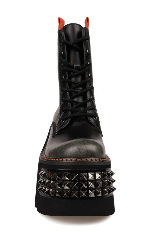Zigi Leysa Studded Platform Combat Boot In Black