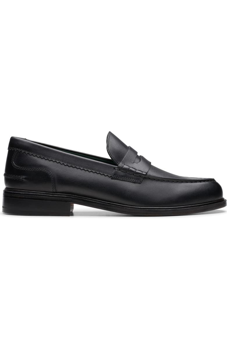 Clarks<sup>®</sup> Craft James Lo Penny Loafer, Alternate, color, Black Leather