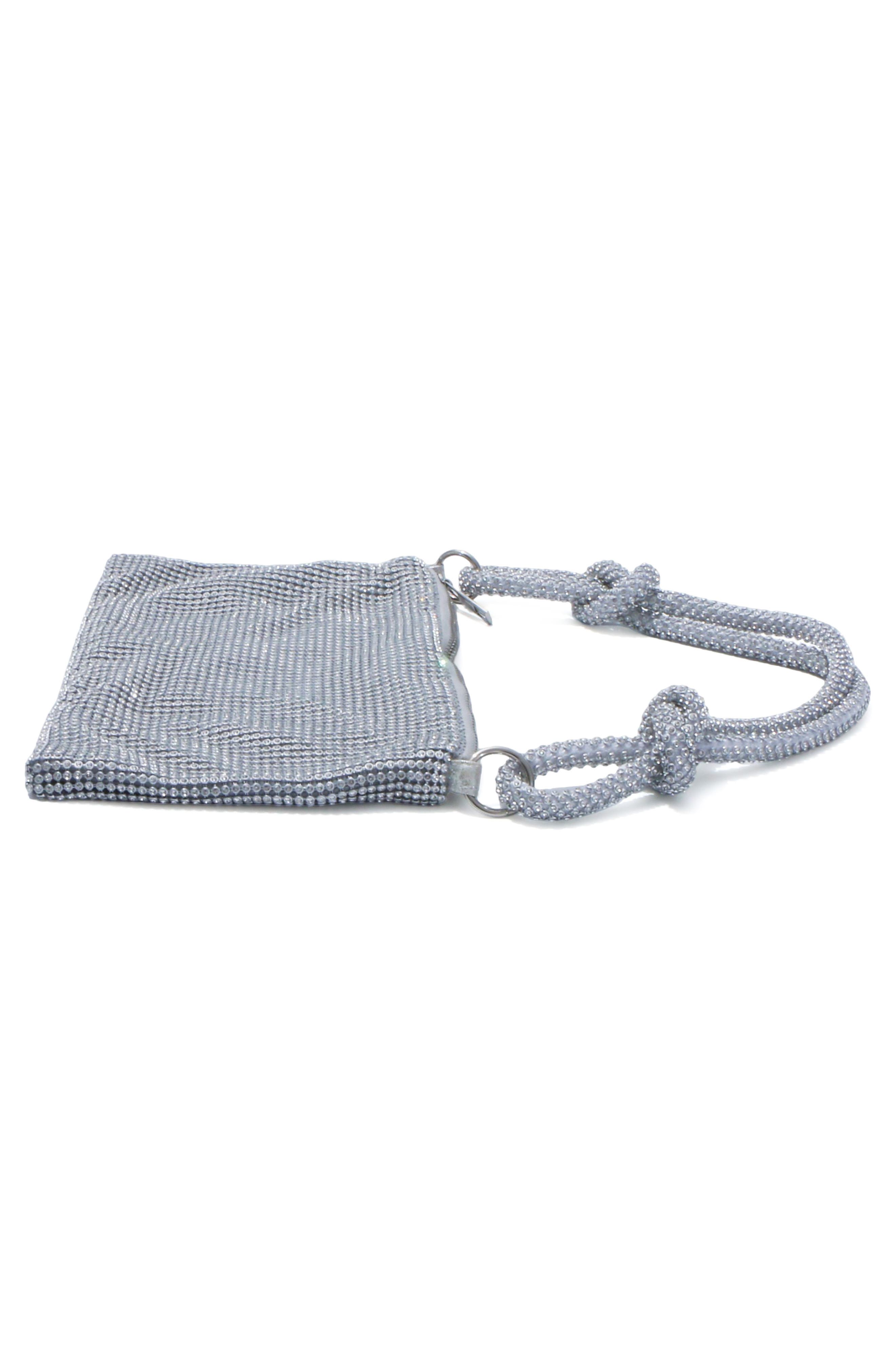 Sequin Slouch Evening Bag, Alternate, color, SILVER