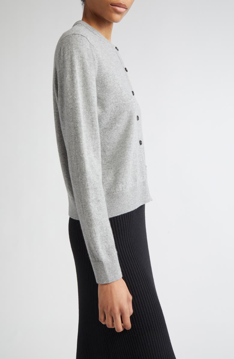 Johnstons of Elgin Classic Cashmere Crewneck Cardigan, Alternate, color, Light Grey