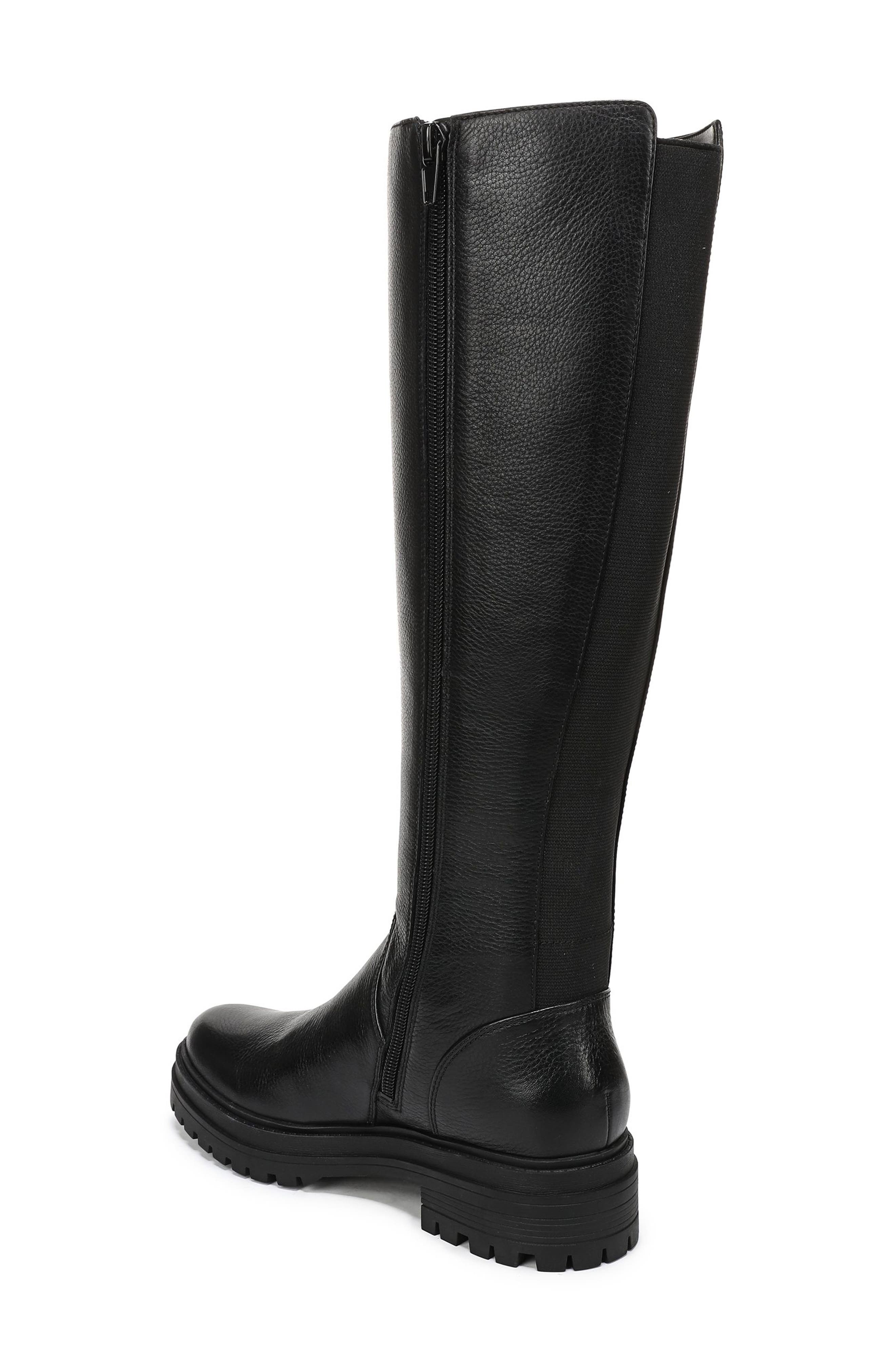 Gretchen Knee High Leather Boot, Alternate, color, BLACK LEATHER