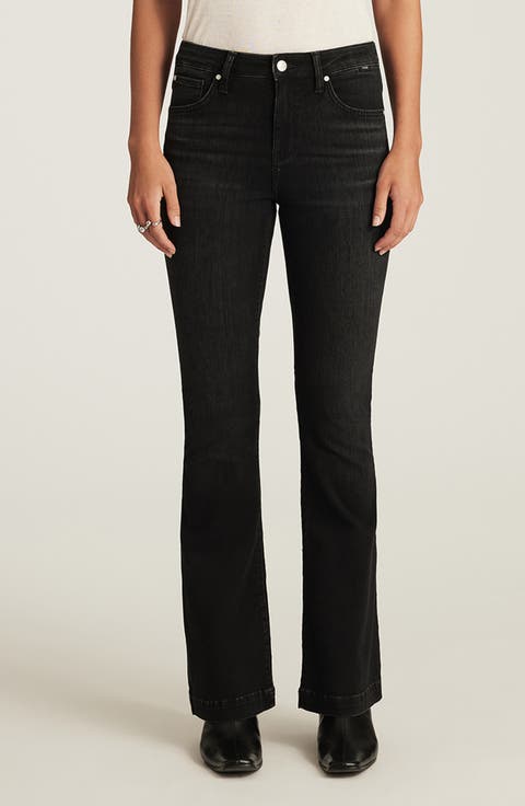 Sydney Mid Rise Flare Jeans (Dark Smoke Feather Blue)