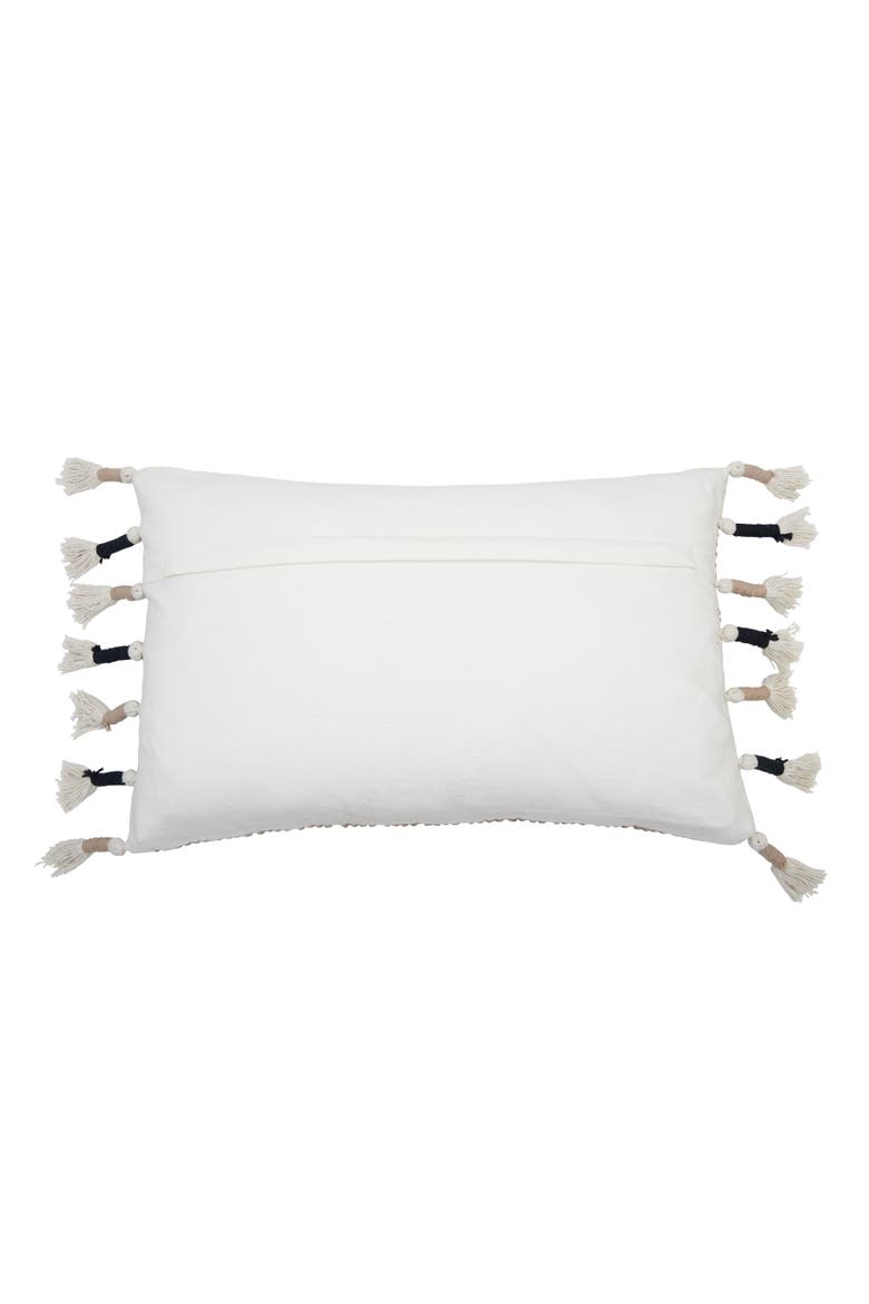Bethel Hand Woven Geometric Cotton Decorative Throw Pillow, Alternate, color, Beige