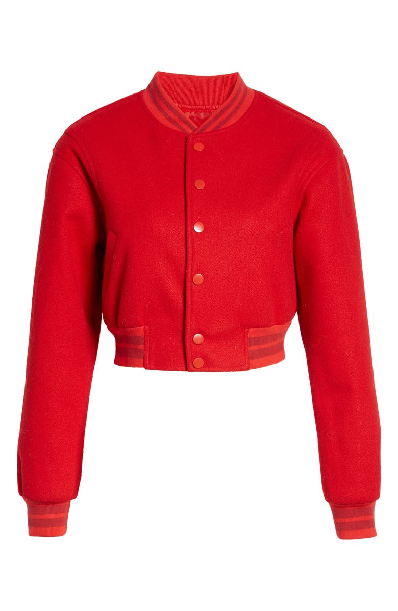 AZALEA WANG Crop Bomber Jacket, Alternate, color,