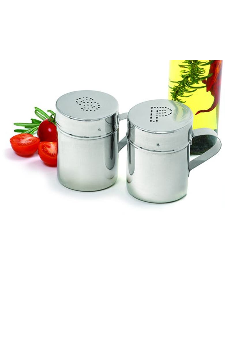 Norpro Stainless Steel Salt and Pepper Shaker Set with Covers, Alternate, color, Silver