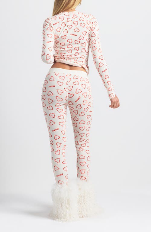 Skims Cotton Rib Henley Pajamas In Multi