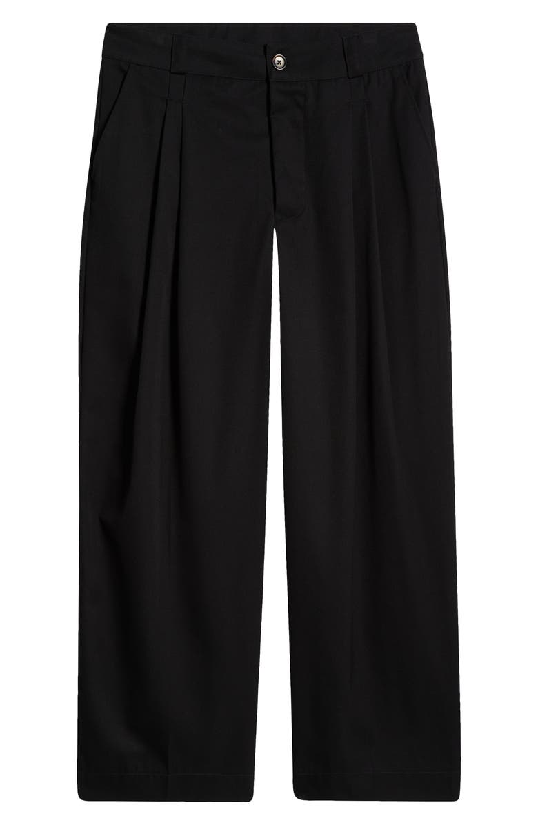 Elwood Courtyard Pleated Wide Leg Pants, Alternate, color, Soot