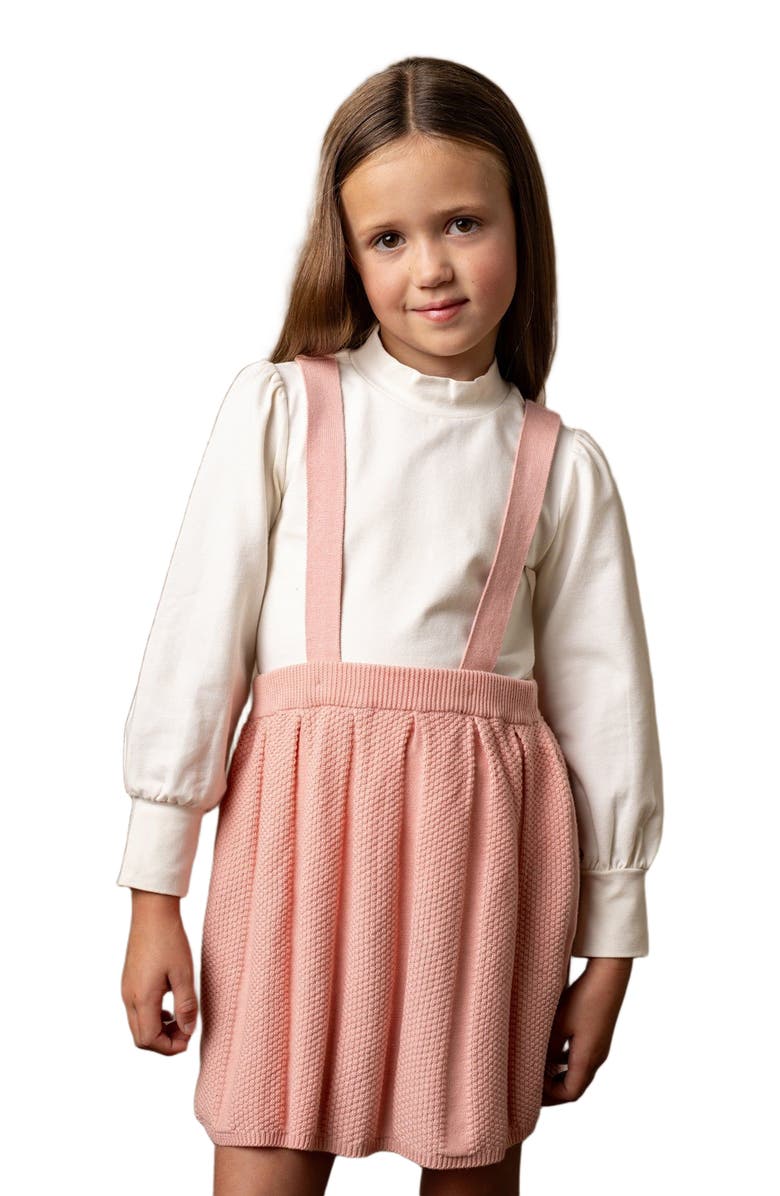 Hope & Henry Girls' Pleated Sweater Skirtall, Toddler, Main, color, Rose