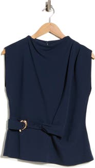 MELLODAY Buckle Front Extended Sleeve Top
