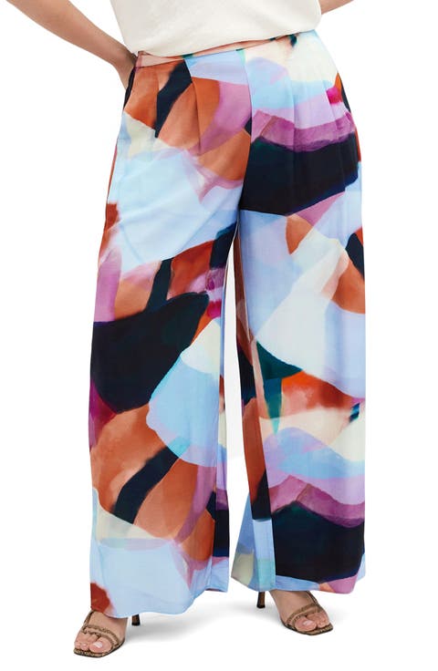 Aspect Level Print Wide Leg Pants (Plus)