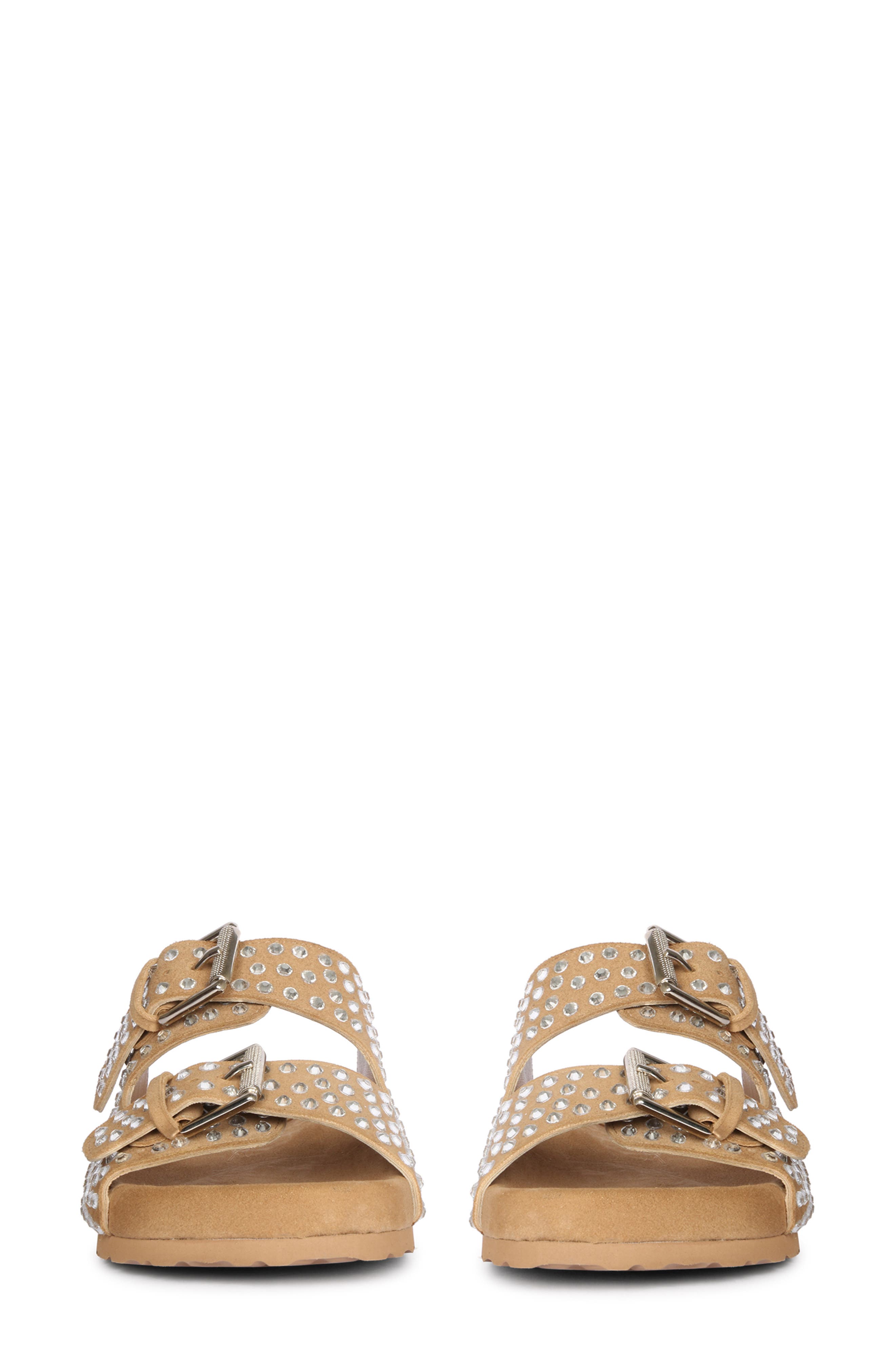 Riena Embellished Slide Sandal, Alternate, color, BEIGE