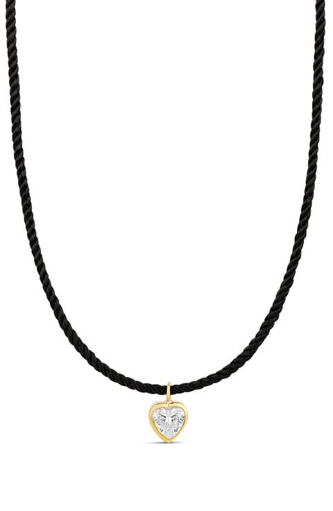 Cubic Zirconia Heart Pendant Necklace