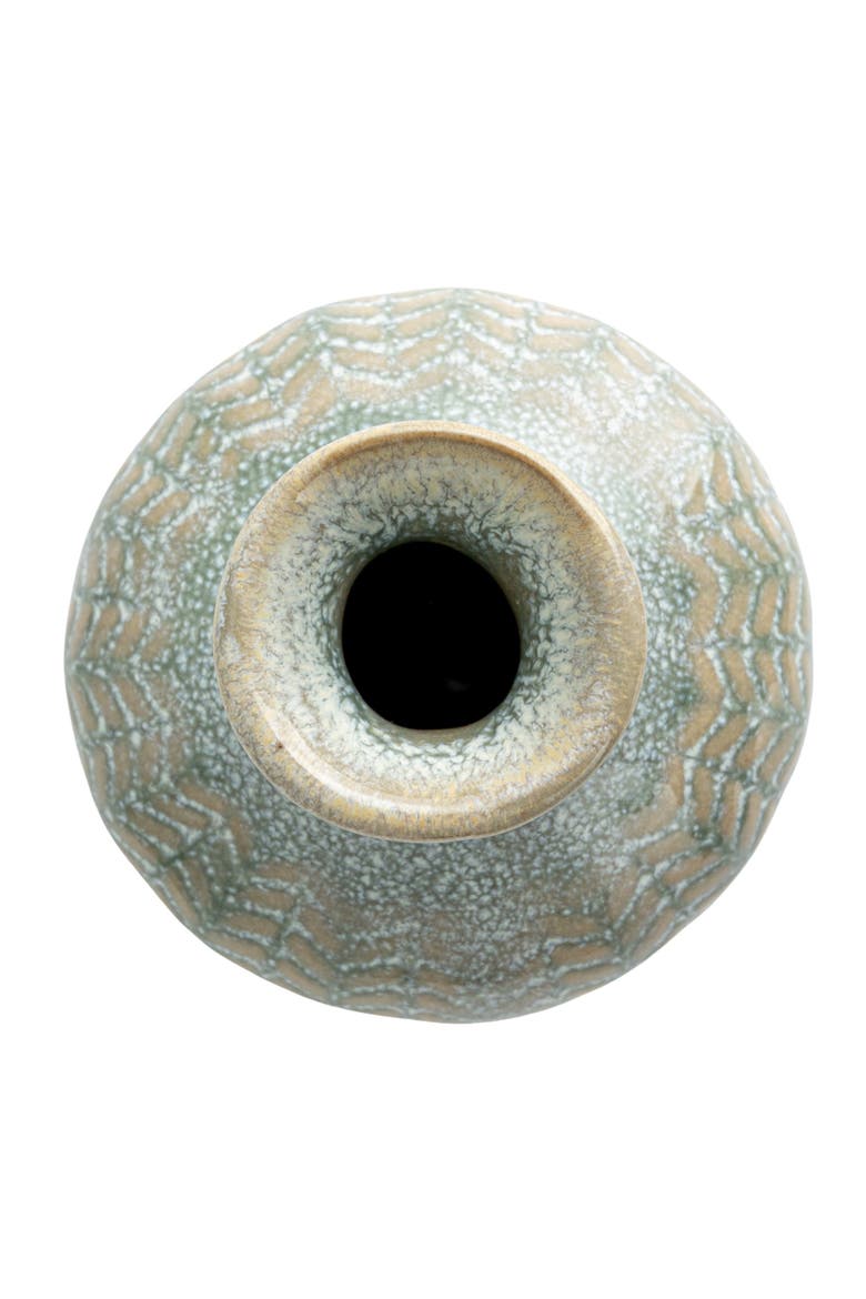 Embossed Stoneware Vases with Reactive Glaze, Grey, Set of 3, Alternate, color, Grey
