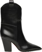 Santoni Women's leather texan ankle boot