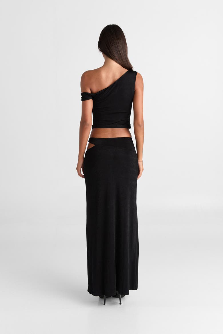 Lilah Maxi Skirt, Alternate, color, Black