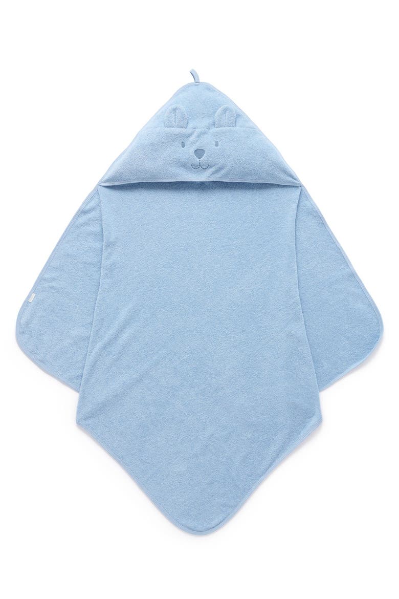Bear Hooded Towel, Main, color, Pale Blue Melange