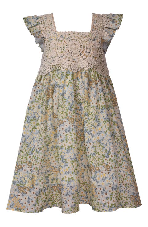 Kids' Crochet Trim Floral Dress (Toddler & Little Kid)