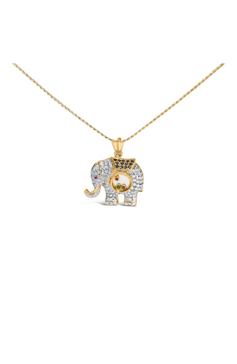 Haus of Brilliance 18K Gold 3/4ct Diamond Pendant Necklace with Ruby & Sapphire, Main, color, Yellow