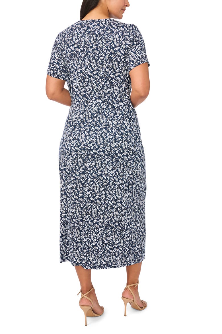 Side Tie Crewneck Midi Dress, Alternate, color, CLASSIC NAVY