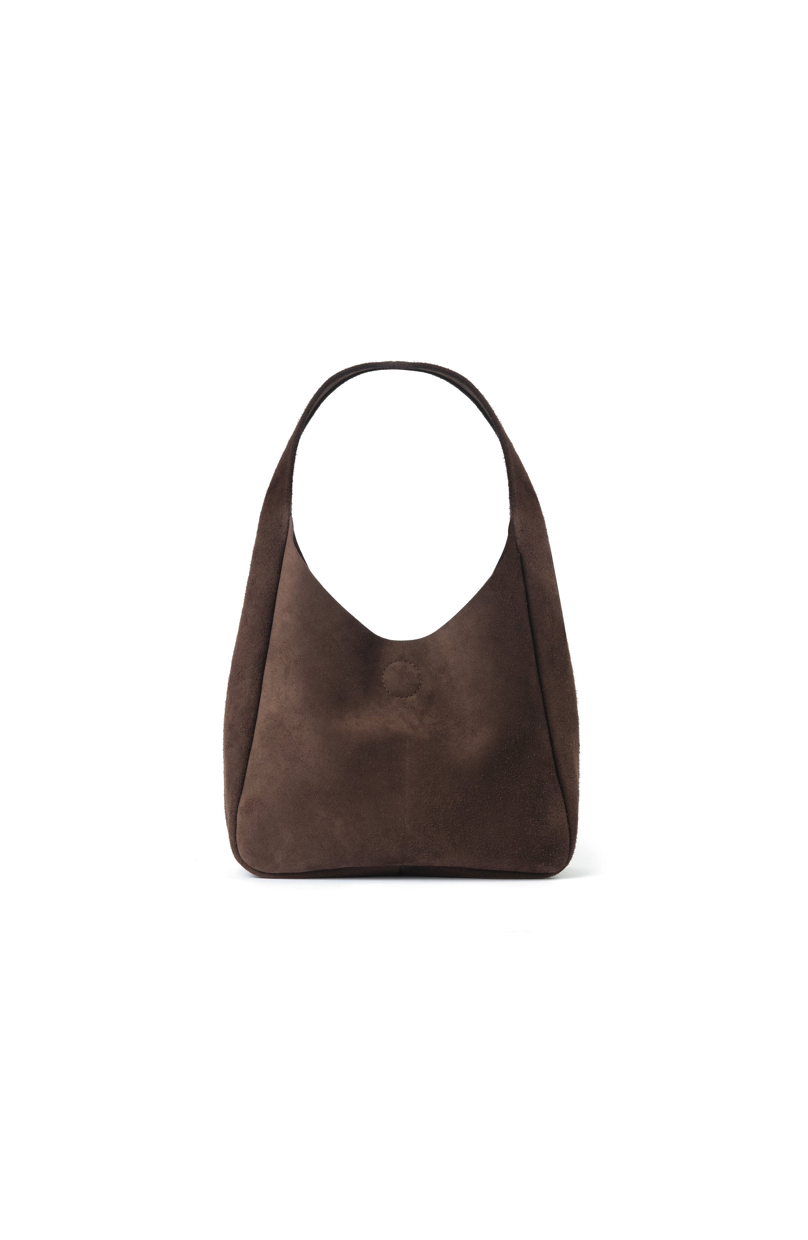 Ezra Arthur Phoebe Leather Hobo Nubuck Suede Shoulder Bag, Main, color, Cocoa
