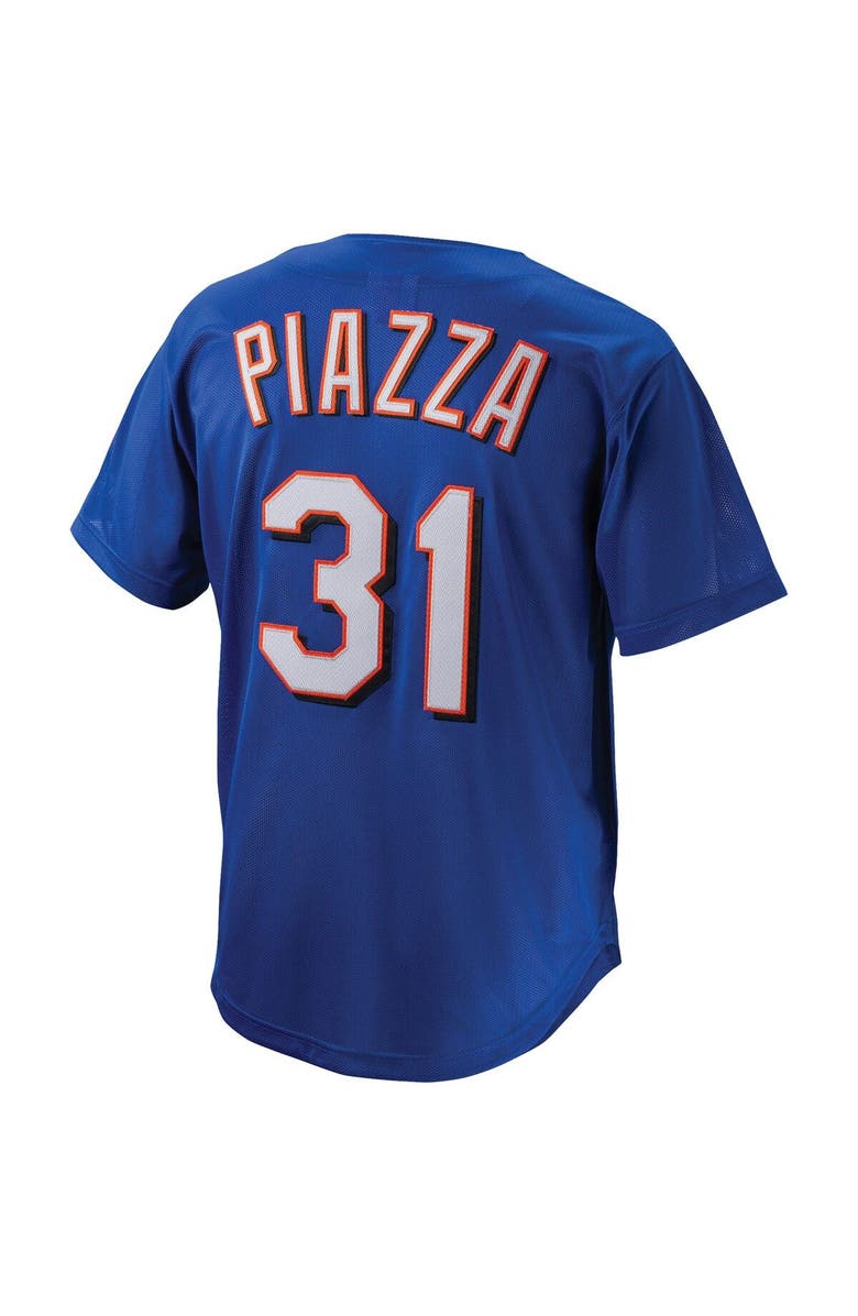 Mitchell & Ness Men's Mitchell & Ness Mike Piazza Royal New York Mets Cooperstown Collection Mesh Batting Practice Button-Up Jersey, Alternate, color, 