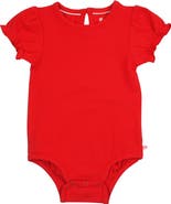 RuffleButts Baby/Toddler Girls Knit Puff Short Sleeve Bodysuit