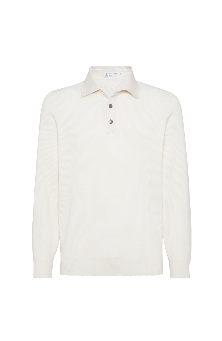Brunello Cucinelli Rib knit polo, Main, color, Panama