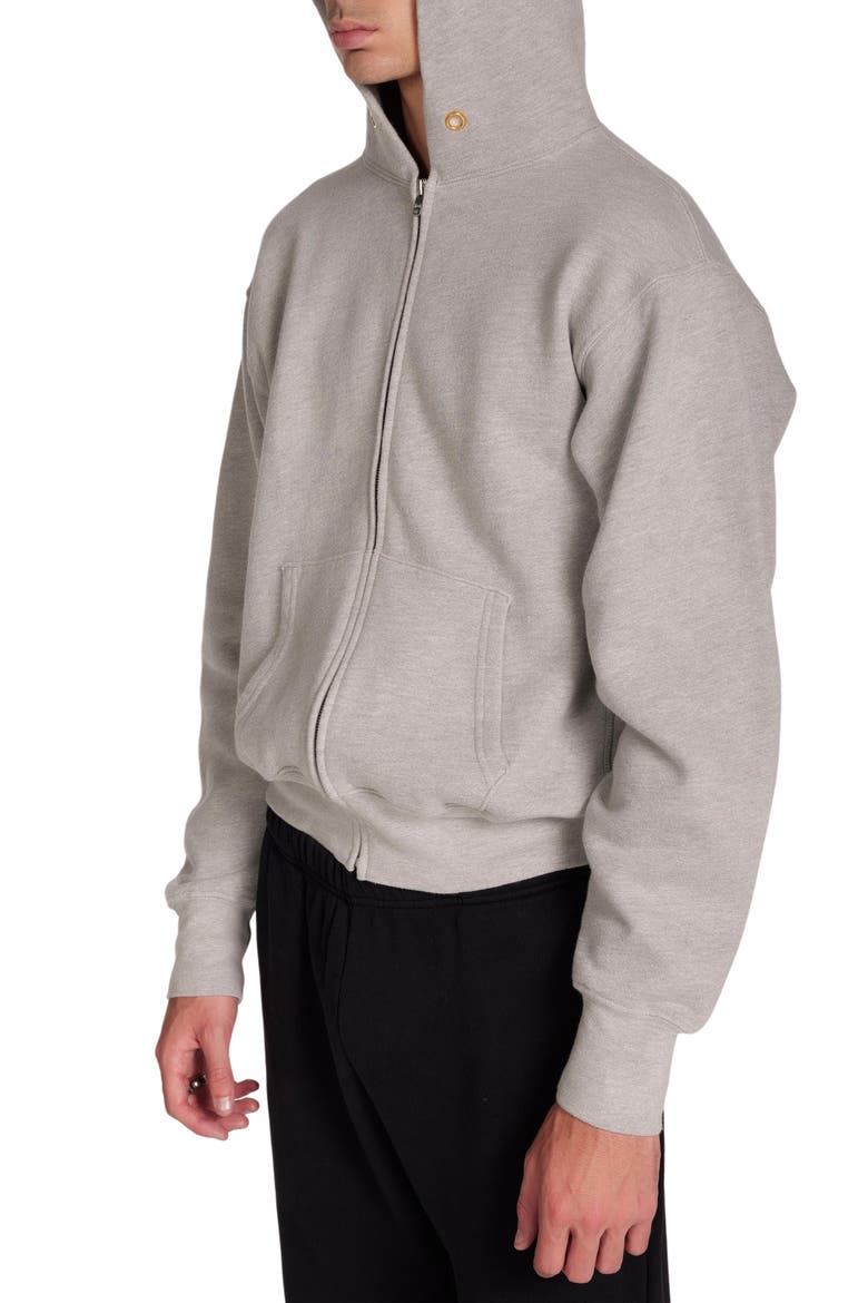 Heavyweight Cropped Zip Hoodie, Alternate, color, Heather Grey