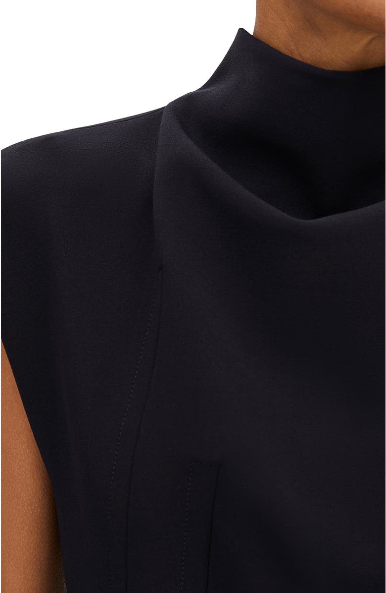 Another Tomorrow Double Face Cowl Dress, Alternate, color, Black