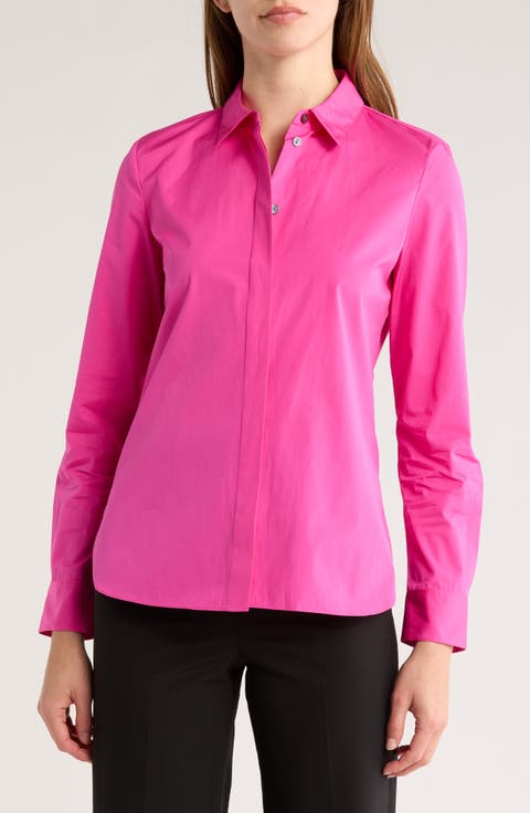Fitted Long Sleeve Button-Up Shirt