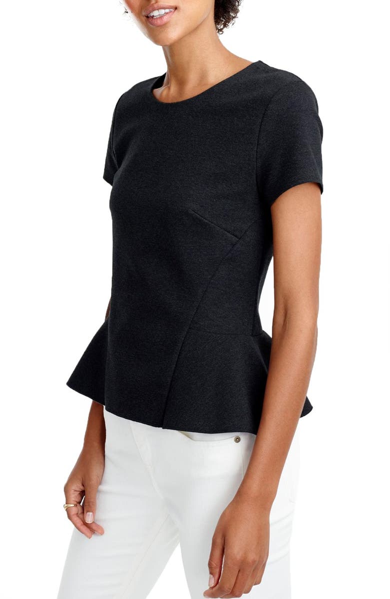J.CREW FACTORY J.Crew Structured Peplum Top, Main, color,