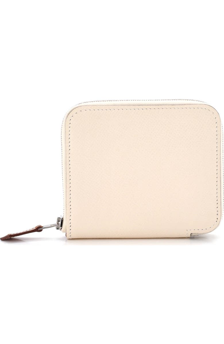 Pre-Owned Hermes Azap Zip Around Wallet Silk'in Epsom Compact, Main, color, Nata