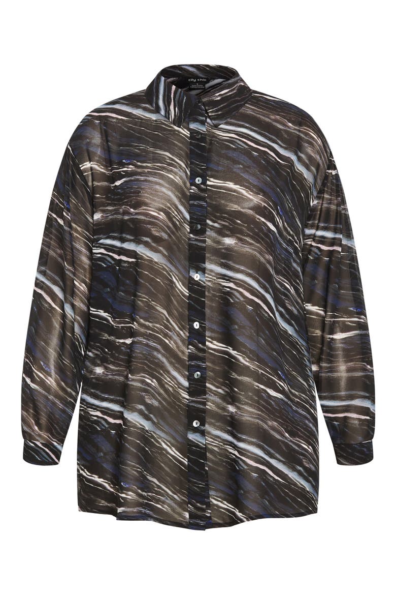 Sheer Lover Print Long Sleeve Shirt, Alternate, color, MARBLE