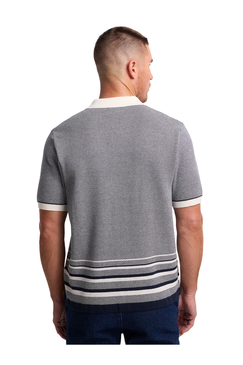 Cotton Button Front Polo, Alternate, color, Navy