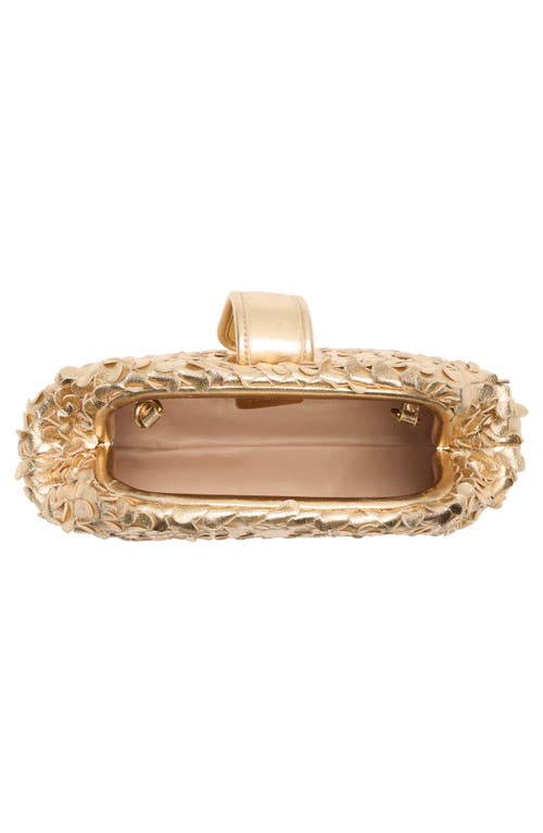 Sam Edelman Bianka Woven Leather Frame Clutch In Gold