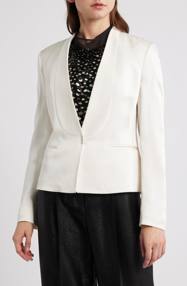 BOSS Jia One-Button Blazer, Alternate, color, Soft Cream