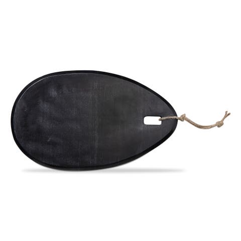 Tear Drop Black Marble Serving Board Elegant Platter Hand Wash