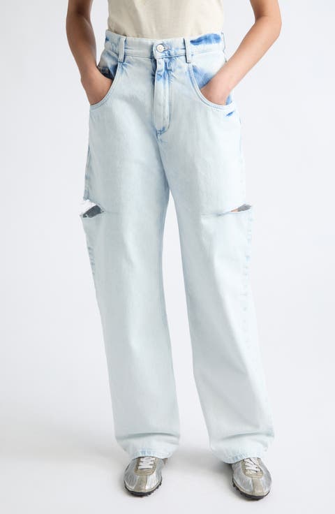 Ripped Side Cutout Jeans