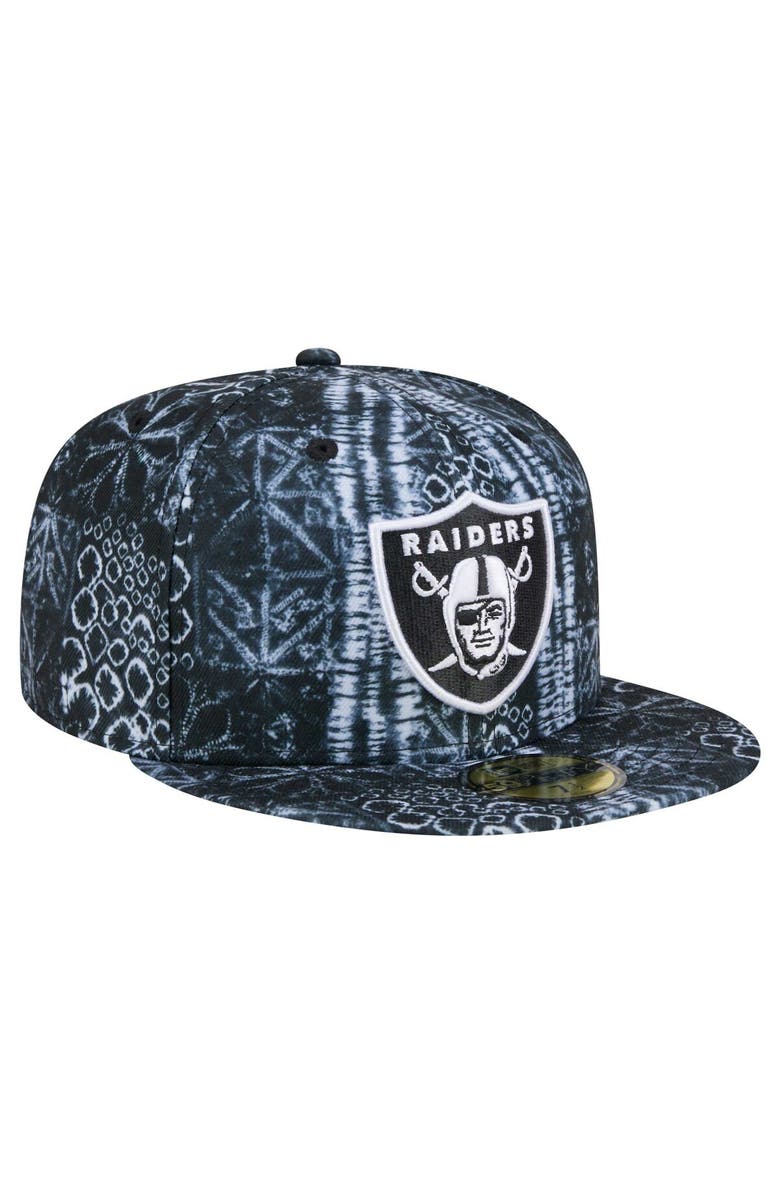 New Era Men's New Era Black Las Vegas Raiders Shibori 59FIFTY Fitted Hat, Alternate, color, Black