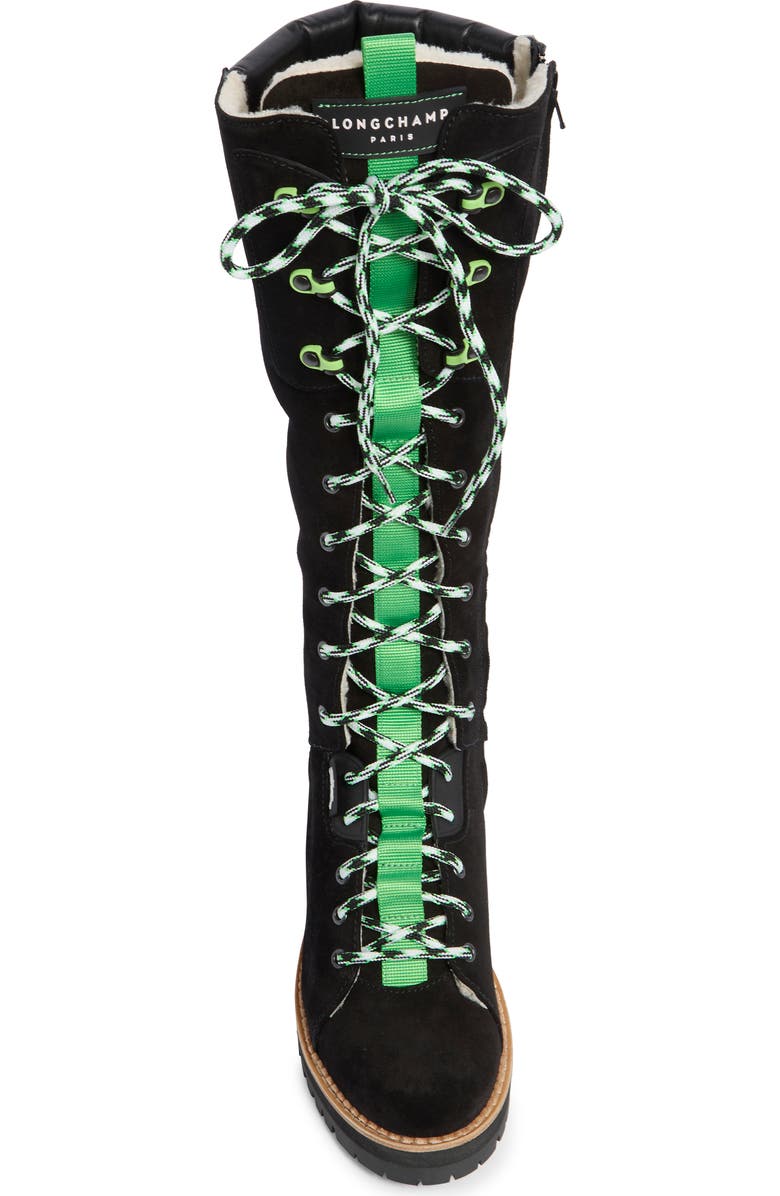 Longchamp Knee High Boot, Alternate, color, Black