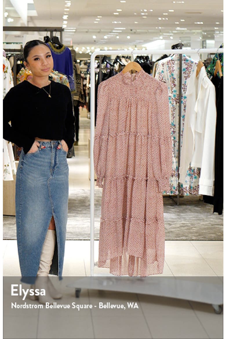 Smocked Tiered Long Sleeve High-Low Dress video