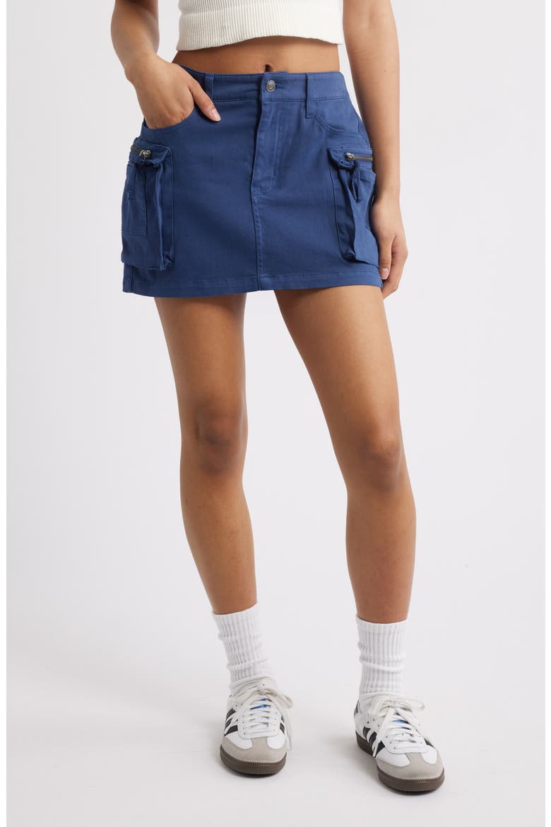 Cargo Miniskirt, Main, color, BLUE INDIGO