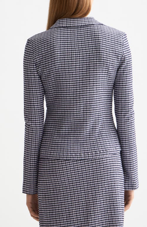 Scotch & Soda Textured Gingham Button-up Shirt In Blue