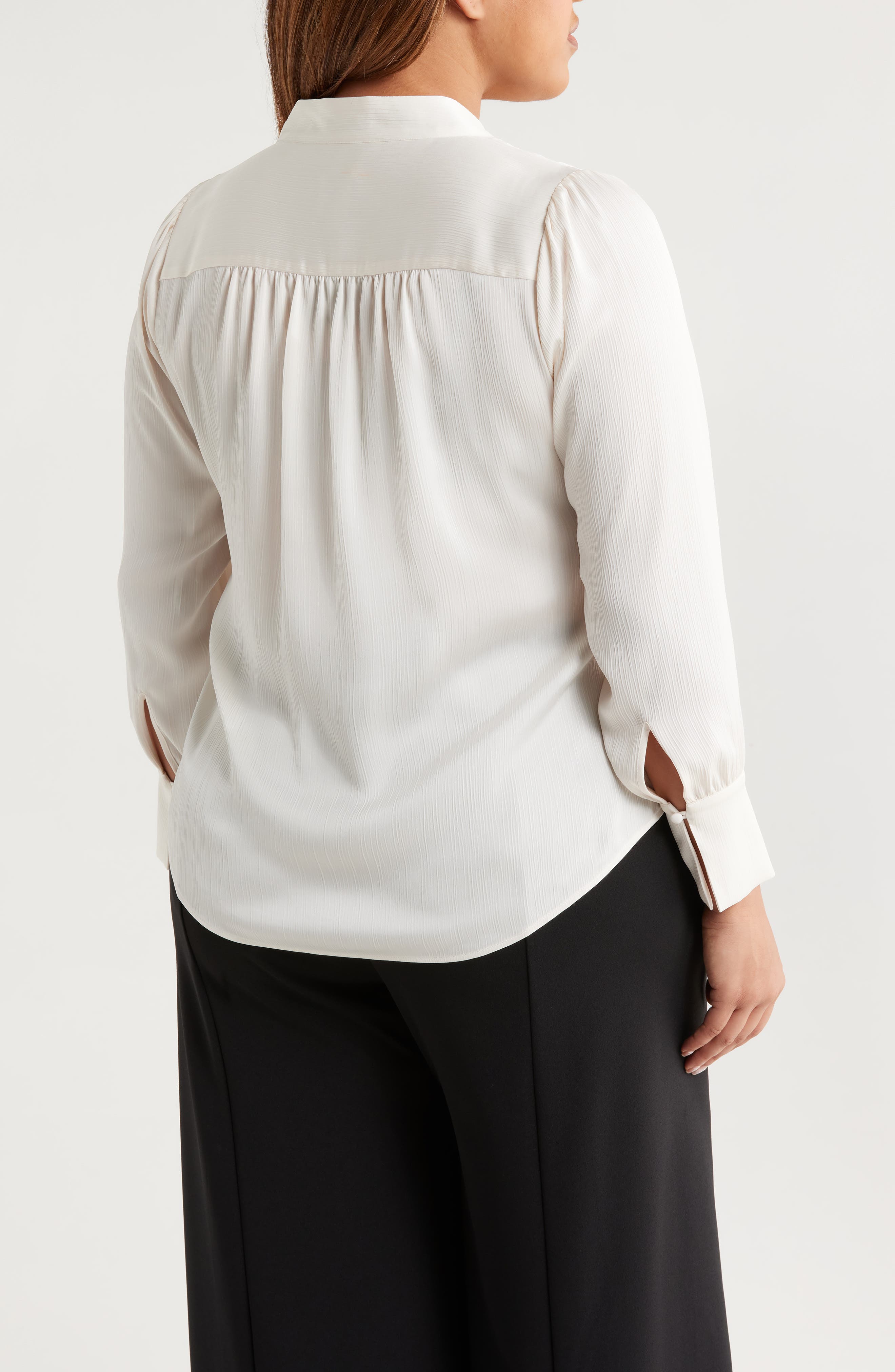 Textured Crepe Long Sleeve Top - image 2